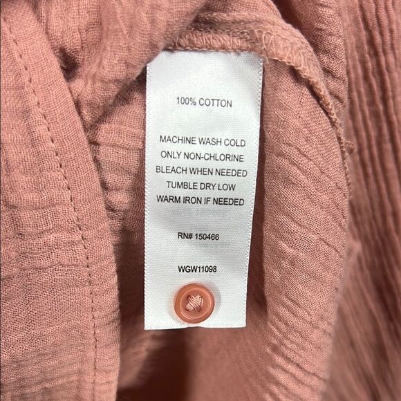 Market & Spruce Pink Long Sleeve Blouse with Mandarin Collar - Picture 6 of 6